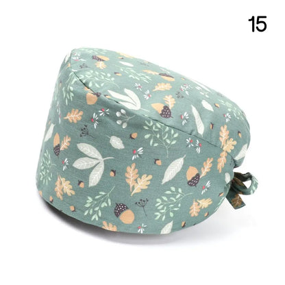 Adjustable Surgical Scrub Cap with Buttons – Ponytail Bouffant Nursing Turban Hat for Women & Men