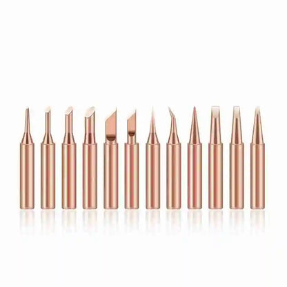 10Pcs 900M Soldering Iron Tips - Pure Copper Welding Replacement Heads for Electric Soldering Tools