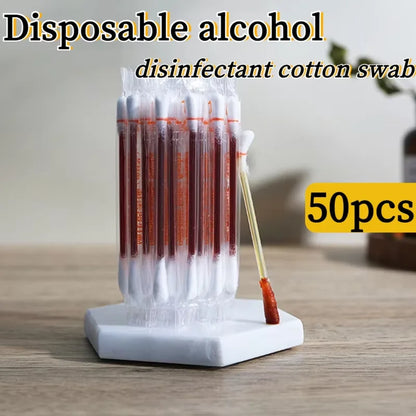 50-Piece Disposable Iodine Cotton Swabs – Antiseptic First Aid Sticks for Wound Care and Emergency Kits