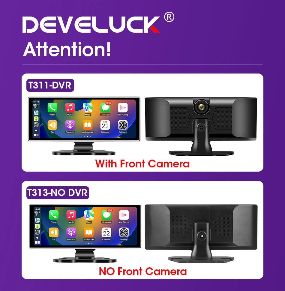 10/11.26" 4K Dash Cam — Dual Lens Car DVR with Wireless CarPlay, Android Auto, GPS & WiFi Video Recorder