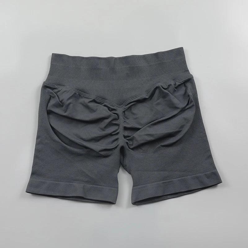 Impact Seamless Scrunch Bum Yoga Shorts – Low Ribbed Waistband, High Stretch Workout & Running Gym Shorts