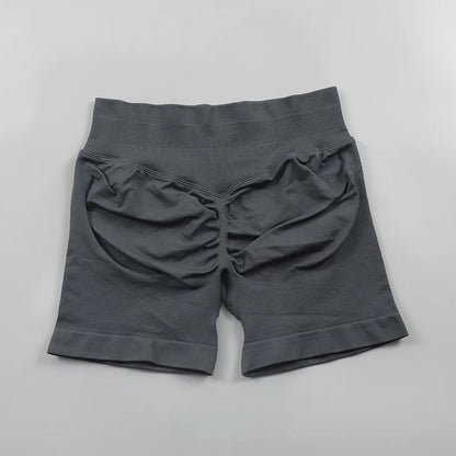Impact Seamless Scrunch Bum Yoga Shorts – Low Ribbed Waistband, High Stretch Workout & Running Gym Shorts