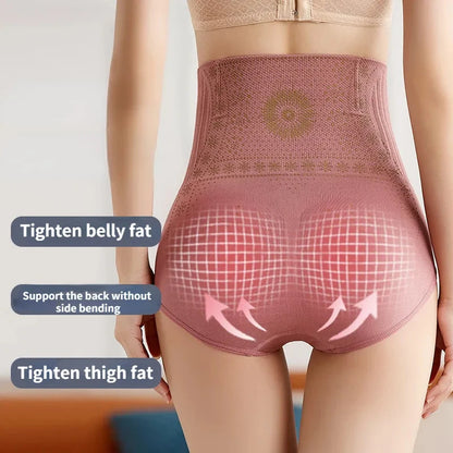 Seamless High-Waist Postpartum Panties - Women's Abdomen and Hip Lift Shaping Briefs - Plus Size Breathable Slimming Underwear