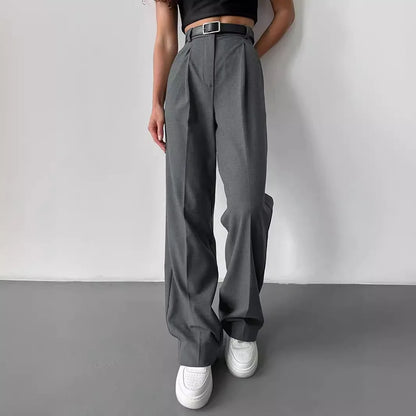 Women's Classic Straight Leg Pants – Versatile Loose Fit, Wide Leg for Office, Tourism, Spring & Summer Casual Wear