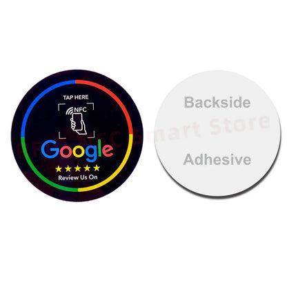 13.56MHz NFC Google Review Sticker - 10CM Programmable Acrylic NFC 215 Table Sticker