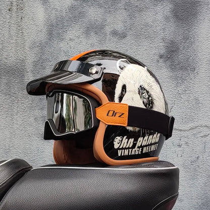 Retro 3/4 Semi-Open Motorcycle Helmet — Cross-Country Winter Riding Accessories