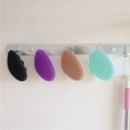 Silicone Body Scrubber with Natural Bristles – Skin Exfoliating Shower Sponge & Bath Brush
