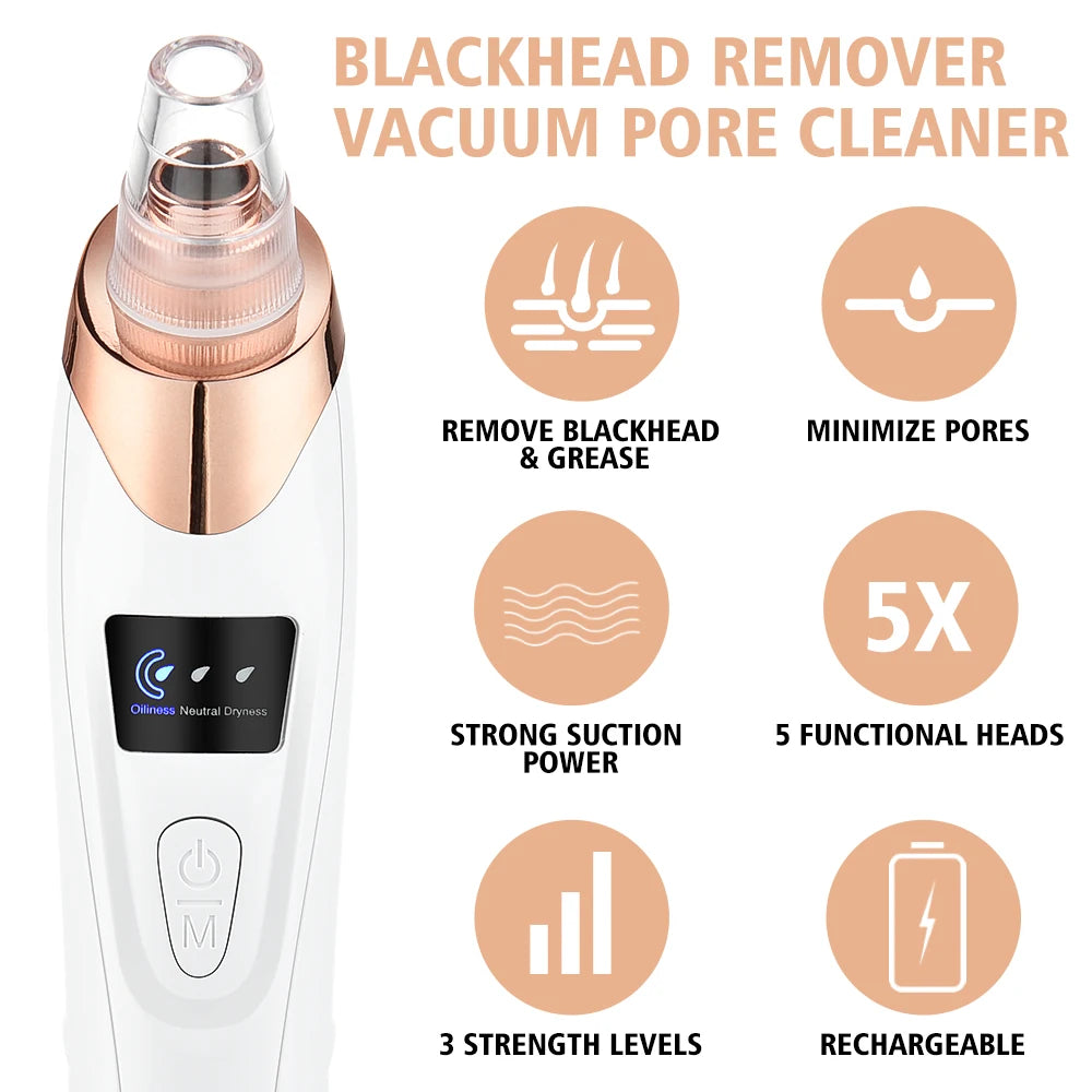 3-Mode Blackhead Remover Vacuum – Facial Pore Cleaner & Dead Skin Removal Beauty Tool
