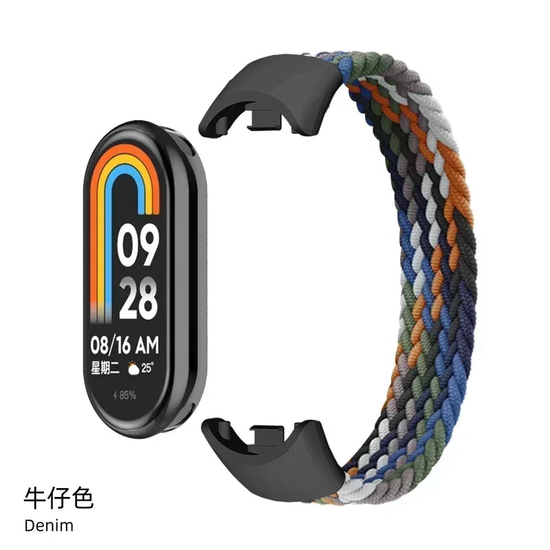Braided Nylon Solo Loop for Xiaomi Mi Band 9 & 8 – Elastic NFC Replacement Strap Bracelet