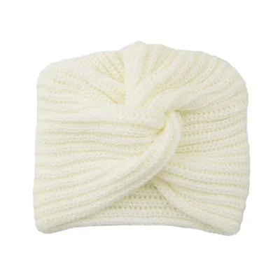 Women's Knitted Turban Hat - Bohemian Cashmere Cross Wrap Indian Wool Bonnet Cap