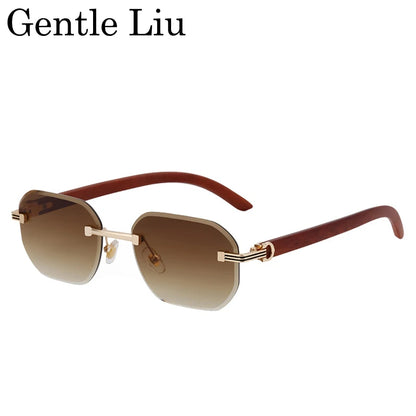 Vintage Square Rimless Sunglasses for Men 2026 – Luxury Frameless Punk Style UV400 Anti Blue Light Eyewear & Prescription Glasses