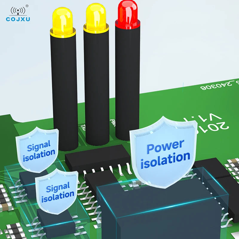 Industrial RS485 Photoelectric Isolation Hub – DC 8–28V Power & Signal Isolator Module with ESD Protection (COJXU E810-R Series)