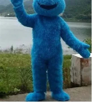 Elmo Mascot Costume - Long Fur Halloween Carnival & Party Cosplay Outfit