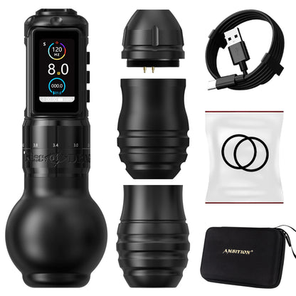 Ambition Traveler-T2 Wireless Tattoo Machine - Adjustable Stroke Tattoo Pen with 2000mAh Battery