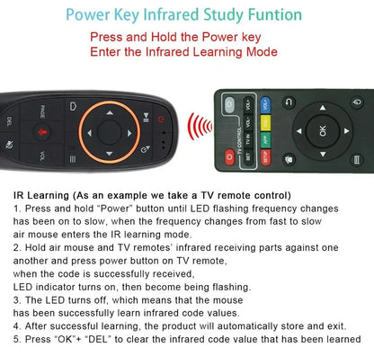 G10S Air Mouse Voice Remote Control – 2.4G Wireless Gyroscope & IR Learning for Android TV Box H96 MAX X88 PRO HK1