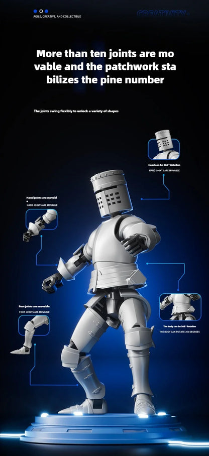 Knight Paladin Action Figure – 13-Joint Movable 3D Printed Shapeshift Robot Toy for Kids & Gifts