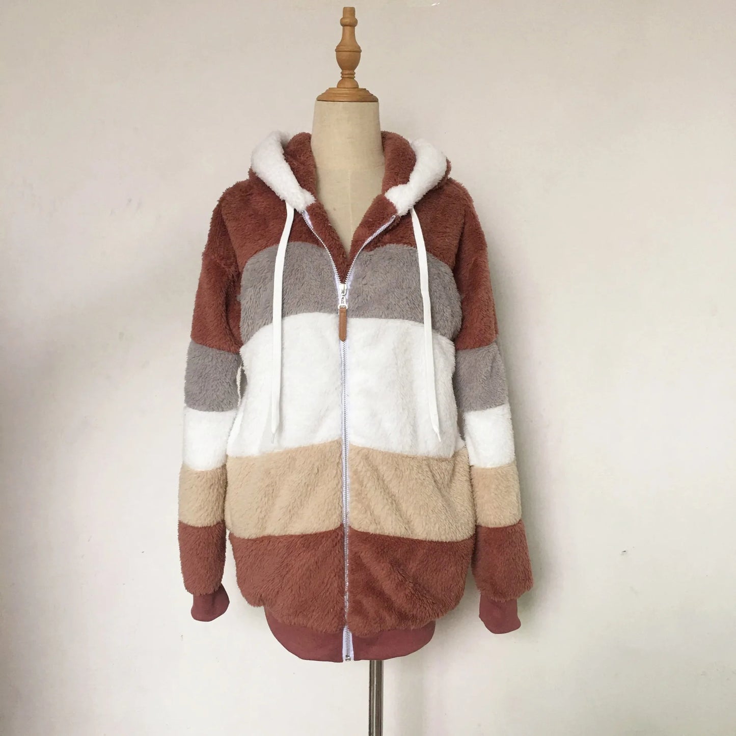 Oversized Jacket for Women – 2023 Autumn Winter Warm Plush Hooded Coat, Loose Fit Streetwear with Pockets