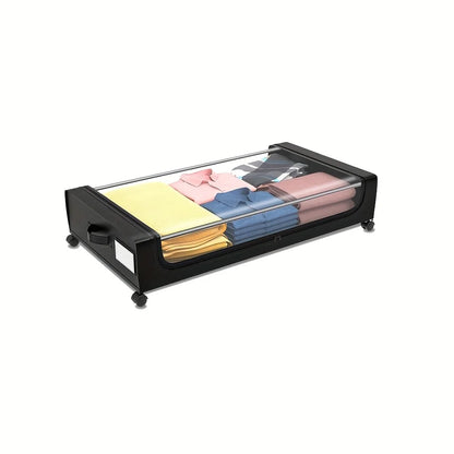 Underbed Storage Lockers with Wheels & Lids – Space-Saving Pull-Out Containers for Shoes & Clothes, Ideal for Dorm Bedrooms
