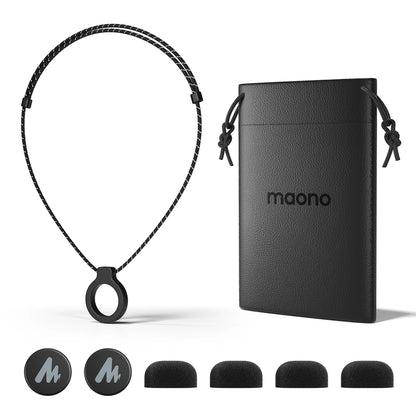 MAONO T1 Mini Wireless Lapel Microphone – Noise-Canceling Clip-On Mic for iPhone, Android, Tablet & PC Recording