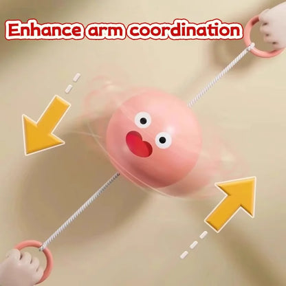 2-Piece Luminous Whistle Ball Toy Set - Spinning Pull-String Flywheel Puzzle and Stress Relief Toy for Kids