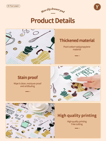 Waterproof Cartoon Kitchen Shelf Liners – Thickened Oil-Resistant Cabinet Drawer Mats