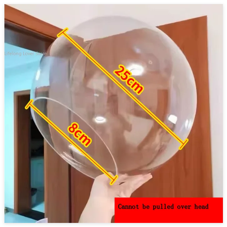 Clear Acrylic Sphere Half Dome Head Cover - Transparent Round Photography Prop for Portrait Shoots & Creative Photo Effects