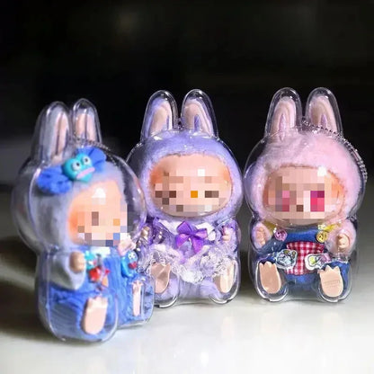 Labubu Blind Box Protective Cover — Thickened Transparent Dust Bag for Pendant Dolls, Vinyl Doll Storage (1-4PCS)