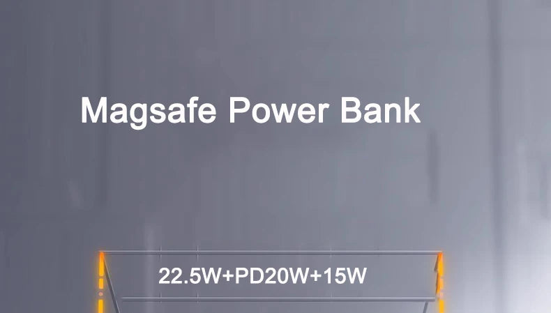 10000mAh Magnetic Wireless Power Bank - 22.5W Fast Charging, Portable Mini External Battery Charger with Cable for Xiaomi