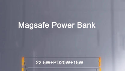 10000mAh Magnetic Wireless Power Bank - 22.5W Fast Charging, Portable Mini External Battery Charger with Cable for Xiaomi