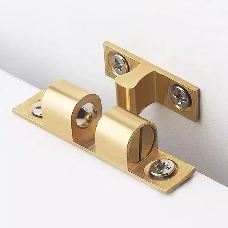 5/1pcs Furniture Door Ball Latch | Brass Double Roller Spring Ball Catch, Adjustable Tension Latch for Cabinets & Closets