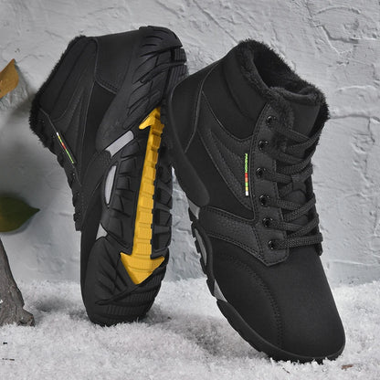 Men's Winter Boots – Snow Barefoot Outdoor Non-Slip Warm Fur Ankle Boots, Lightweight Hiking Sneakers in Plus Sizes