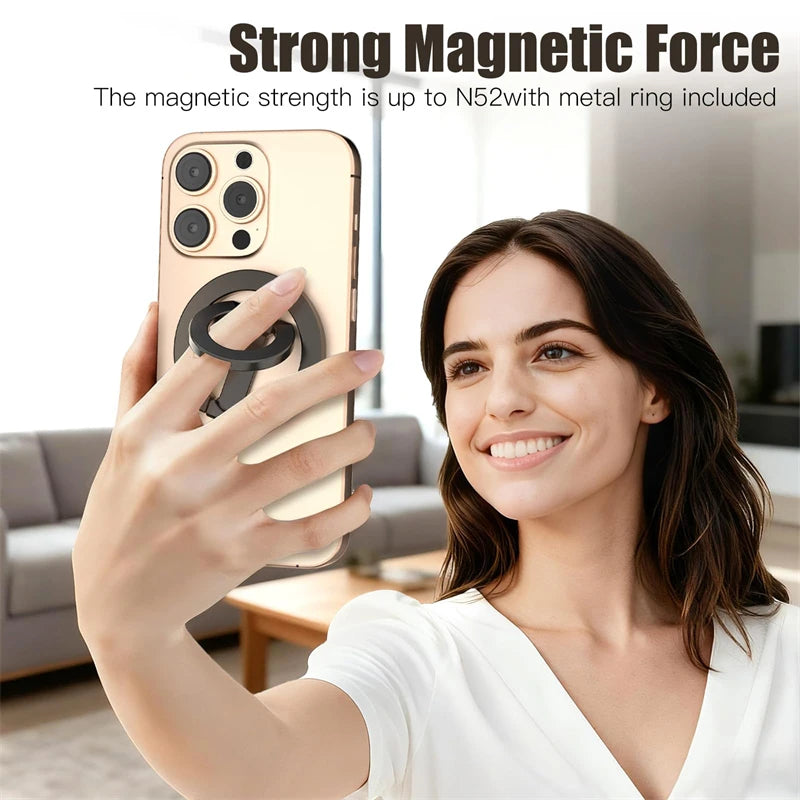 Magnetic Phone Stand and Grip – Double-Sided Strong Magnetic Holder Compatible with MagSafe and Car Mounts for iPhone 17, 16, 15, 14, and 13 Series