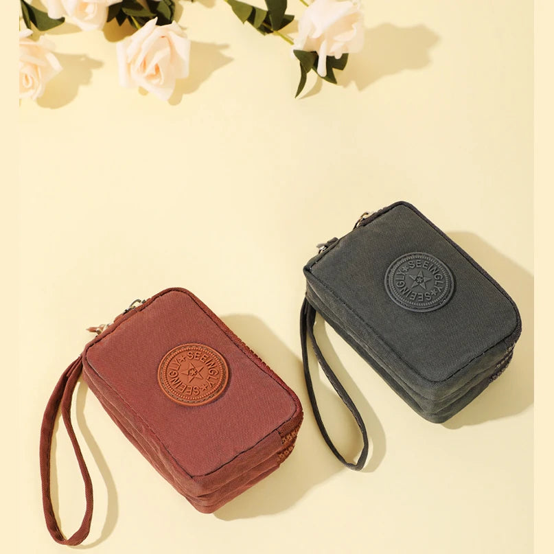 Women’s Three-Layer Nylon Wallet – Large Capacity Waterproof Oxford Cloth Coin Purse, Portable Korean Style