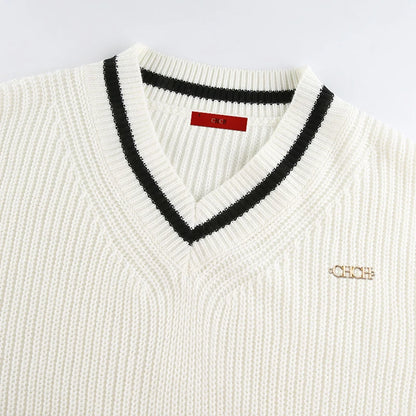 Women's Spliced Knit Sweater - Elegant Long Sleeve Casual Commuter Top