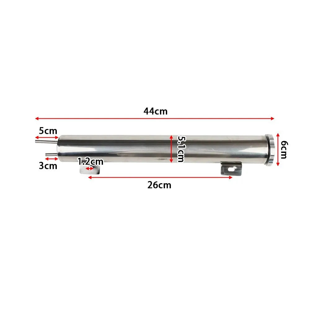 Universal Stainless Steel Coolant Overflow Tank - Polished Radiator Expansion Reservoir for Cars