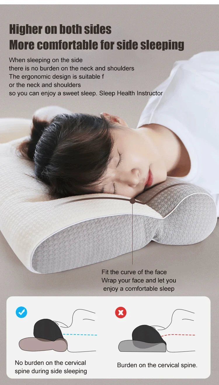 Anti-Traction Sleep Neck Care Pillow – Zoning Design, Washable Adult Pillow Core, Knitted Low Pillow for Home & Hotel
