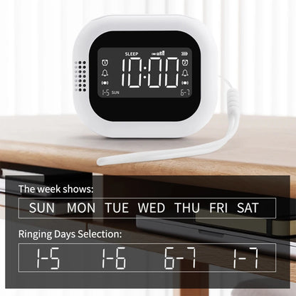 LED Vibration Alarm Clock - Rechargeable Wake-Up Clock with White Noise & Natural Sound