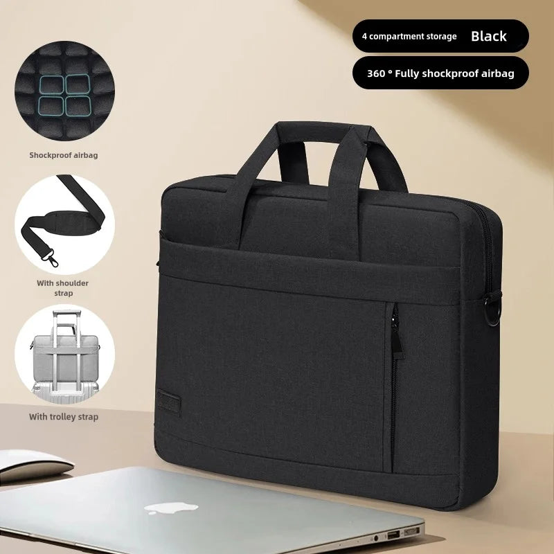 Business Laptop Bag Case - Shoulder Tote Briefcase for 13, 15, 17 Inch MacBook, HP, Huawei, Asus, Dell - Handbag Style