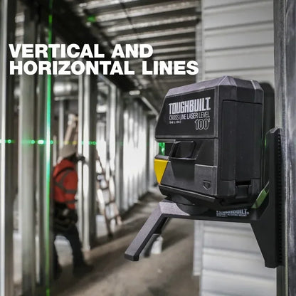 TOUGHBUILT TB-H2-LL-100-L2 Laser Level - 100-Ft Self-Leveling Green Beam Cross-Line Tool