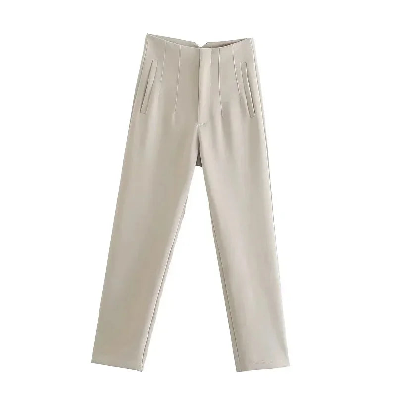 Women High Waist Office Pants - Fashion Formal Pencil Trousers for Workwear Business & Casual Outfits