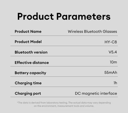 Choice HYUNDAI C8 Bluetooth 5.4 Glasses – Wireless Earphones with HD Mic, Multi-Function Keys, Driving Sunglasses (Lenovo C8 Compatible)