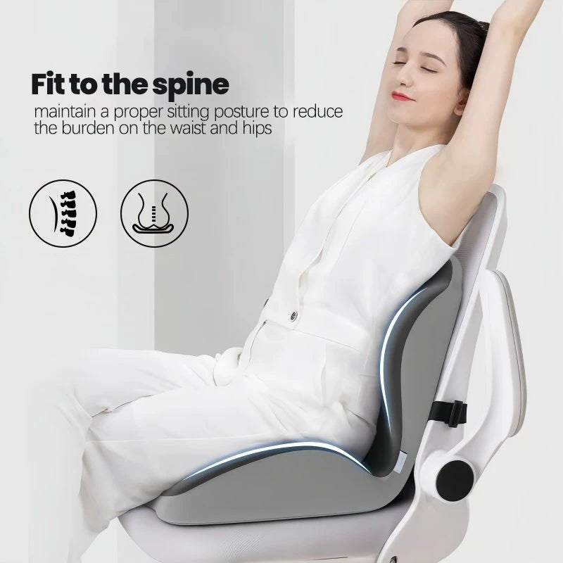 Memory Foam Truck Seat Cushion – L-Shaped Ergonomic Design with Lumbar Support Pillow for Drivers