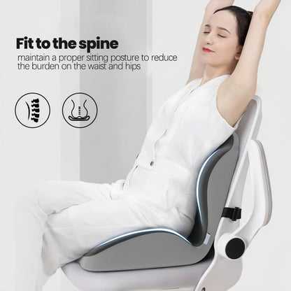 Memory Foam Truck Seat Cushion – L-Shaped Ergonomic Design with Lumbar Support Pillow for Drivers