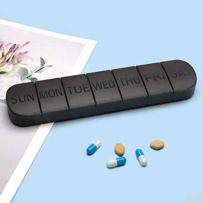 Weekly Medicine Pill Box – Mini Portable 7-Grid Organizer, Pill Case & Tablet Storage Container