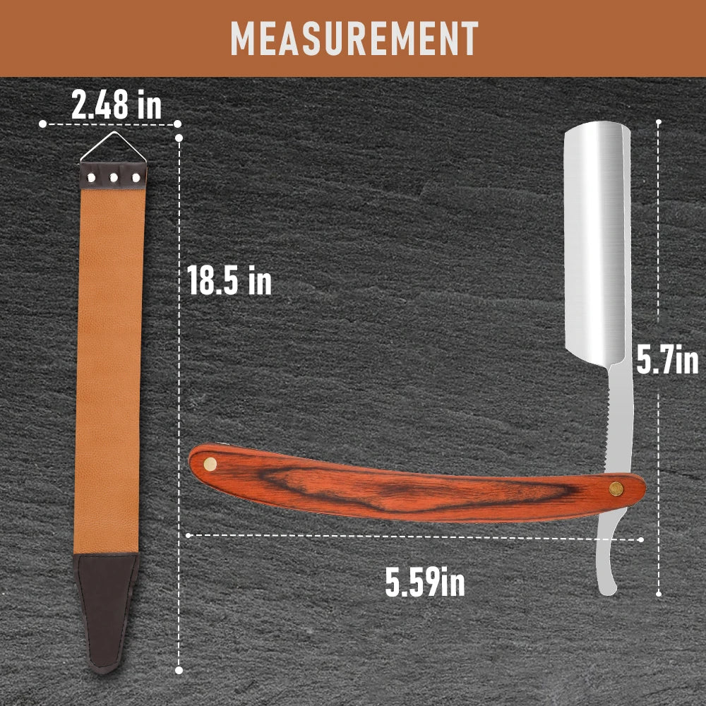 Professional Barbershop Men’s Shaver – Straight Edge Barber Razor Knife for Beard Shaving with Wiping Cloth
