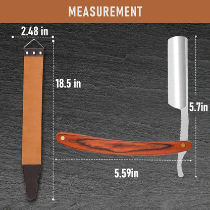 Professional Barbershop Men’s Shaver – Straight Edge Barber Razor Knife for Beard Shaving with Wiping Cloth