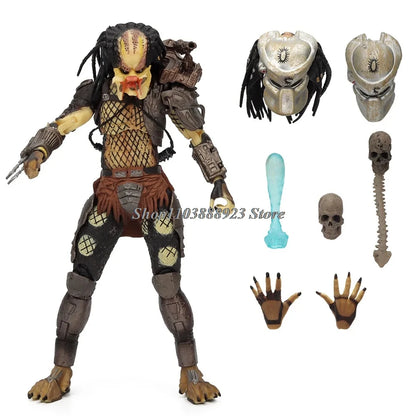 NECA Predator Figure — Ultimate Shaman Elder Armored Jungle Hunter with Snake Vision, Alien Model Toy Gift