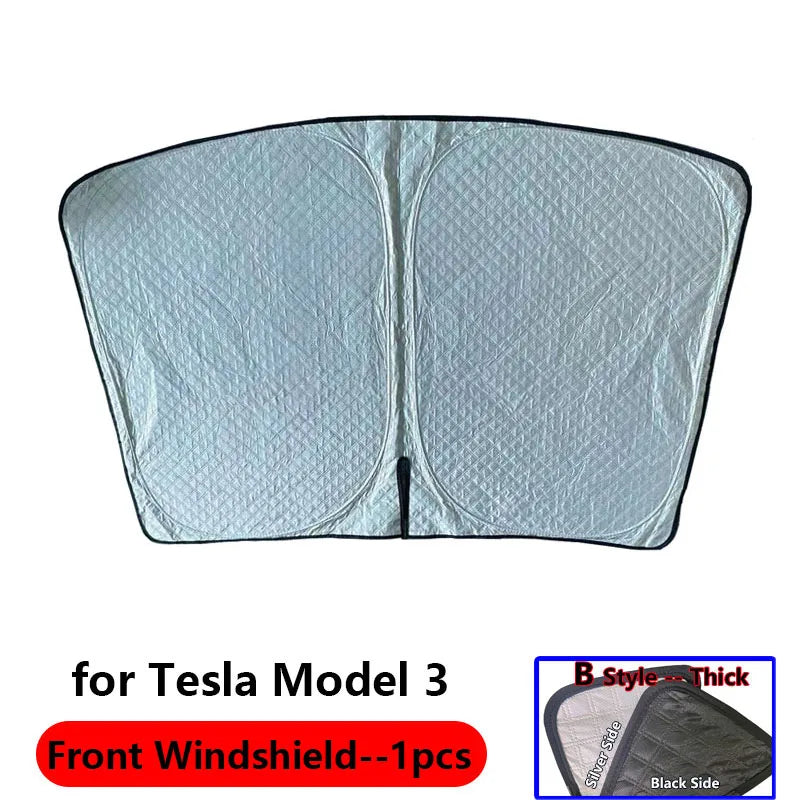 Tesla Side Window Sunshade - Custom Fit Privacy UV Protection Cover for Model 3, Y, S & X, Outdoor Camping & Travel Accessory