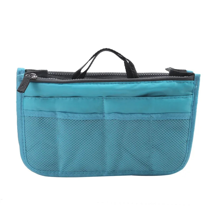 Women’s Nylon Makeup Organizer Insert Bag – Large Capacity Travel Cosmetic Handbag Liner & Tote Purse Organizer for Ladies