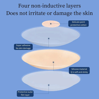 6-Pack Silicone Invisible Chest Patches – Anti-Glare, Breathable & Sexy Lingerie Covers
